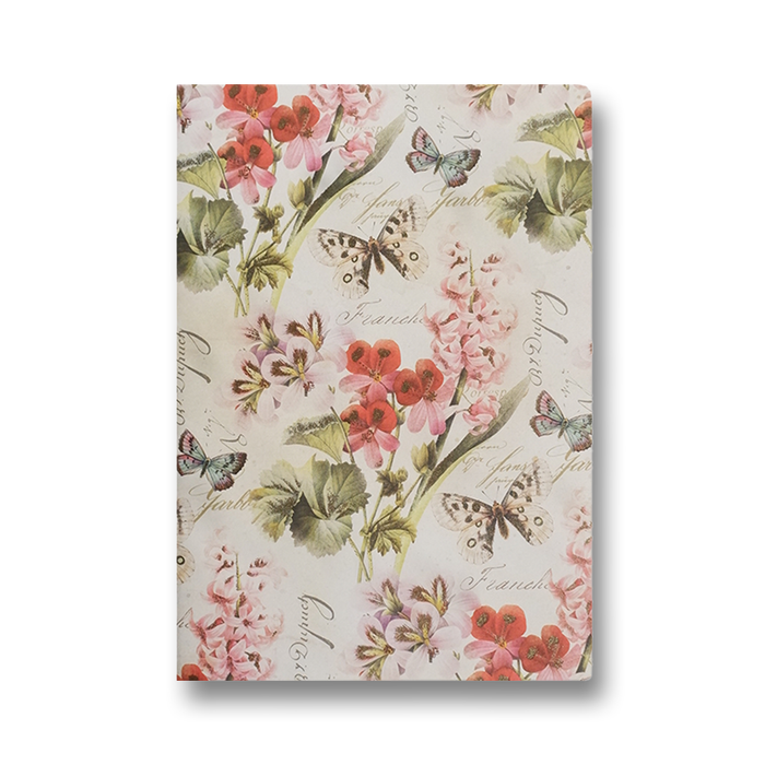 Kartos Romantica A5 soft cover journal with floral design, featuring a romantic pattern on the front cover.