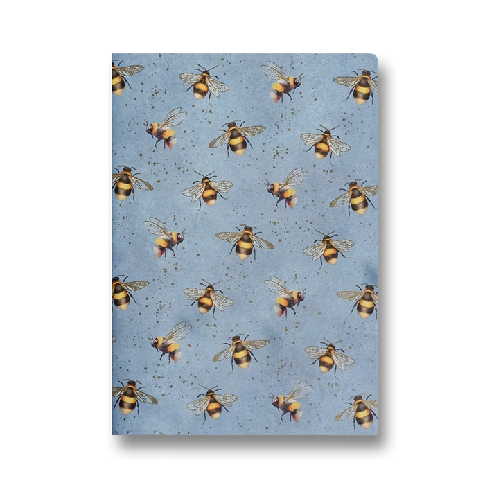 Kartos A5 soft cover journal with bee illustrations, featuring a durable design for note-taking and journaling.