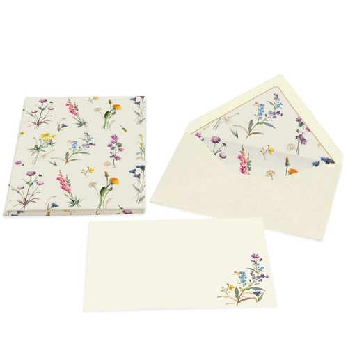 Kartos Wild Flowers portfolio featuring vibrant floral stationery with colorful wildflower illustrations and textured paper.