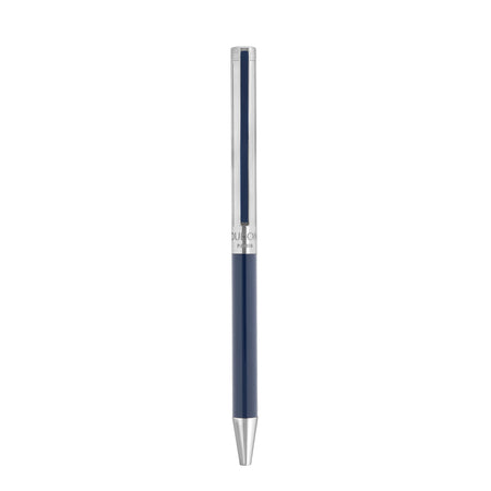 S.T. Dupont Classique Collection blue lacquer ballpoint pen with sleek design and shiny finish.