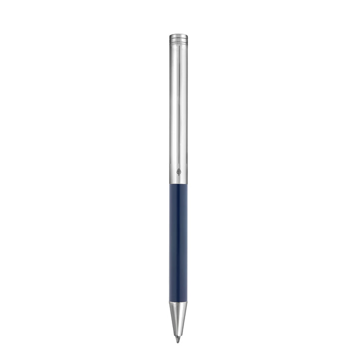 Blue lacquer ballpoint pen from S.T. Dupont Classique Collection, sleek and elegant writing instrument.