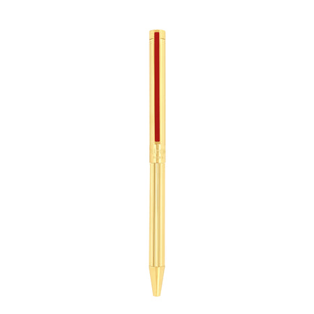 S.T. Dupont Classique Collection Goldsmith Lines ballpoint pen with gold accents and sleek design.