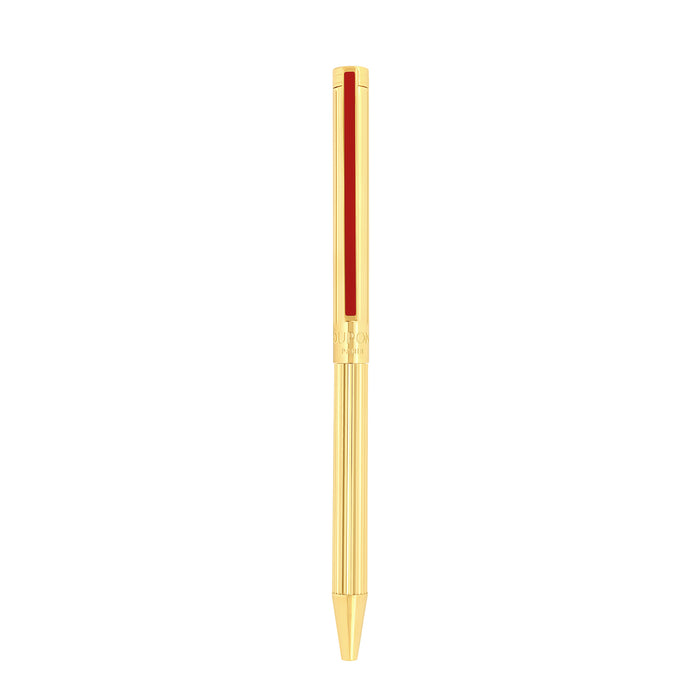 S.T. Dupont Classique Collection Goldsmith Lines ballpoint pen with gold accents and sleek design.