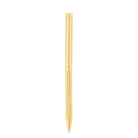 S.T. Dupont Classique Collection goldsmith lines ballpoint pen with sleek design and gold accents.