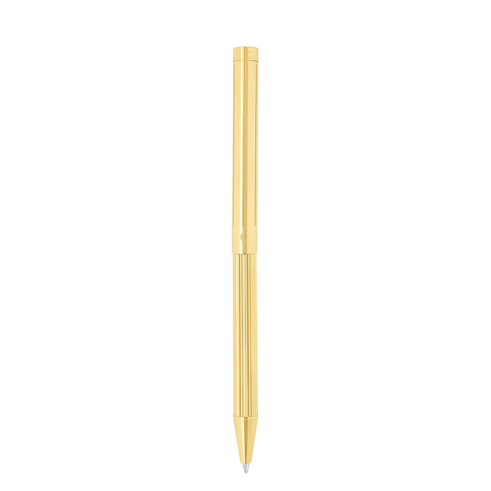 S.T. Dupont Classique Collection goldsmith lines ballpoint pen with sleek design and gold accents.