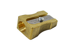 KUM 300-1 brass pencil sharpener with sturdy metal body and compact design, ideal for precise sharpening of pencils.