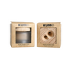 KUM Frosted Glass Pencil Sharpener Waldmeister, compact and stylish with a frosted glass body and sharpener blade.