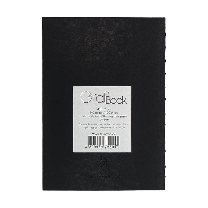 Clairefontaine GrafBook journal with white cover and lined pages, featuring a sleek design for note-taking and writing.