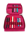 Eng Leather Co. 18-slot leather pen case in dark lavender, showcasing a sleek and organized storage solution for pens.
