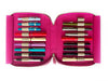 Eng Leather Co. 18-slot dusty rose leather pen case with a sleek, compact design for storing and organizing pens.