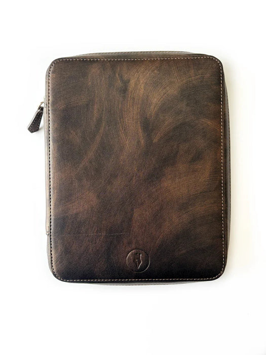 Eng Leather Co. 18-slot leather pen case in galaxy design, showcasing a sleek, organized storage solution for pens and writing instruments.
