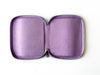 Light lavender leather pen case by Eng Leather Co. with 18 slots for storing pens and writing instruments.