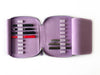 Eng Leather Co. 18-slot leather pen case in light lavender, showcasing its sleek design and organized storage for pens.