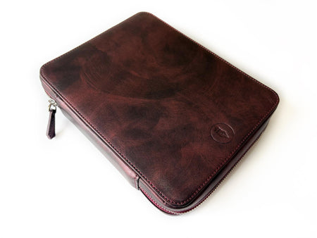 Eng Leather Co. 18-slot leather pen case in Northern Galaxy Light color, showcasing its sleek design and organized storage.