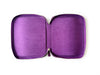 Violet leather pen case with 18 slots from Eng Leather Co., displaying a sleek, organized storage for pens and writing tools.