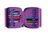 Eng Leather Co. violet leather pen case with 18 slots, showcasing a sleek, compact design for organizing pens and writing instruments.