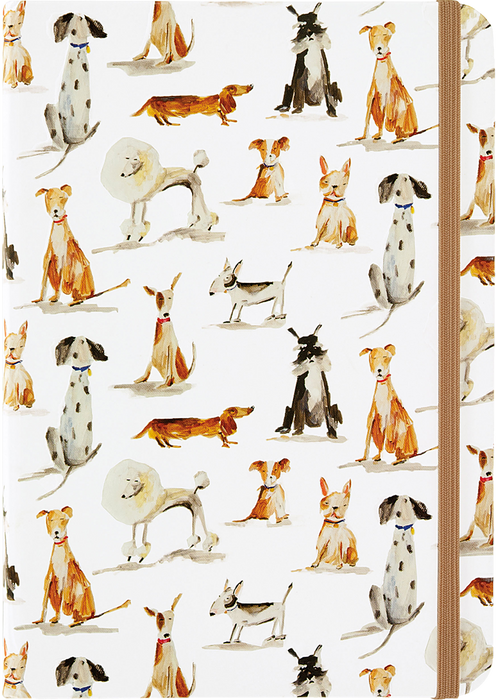 Dog Days Journal by Peter Pauper Press, featuring a colorful cover with playful dog illustrations and lined pages inside.