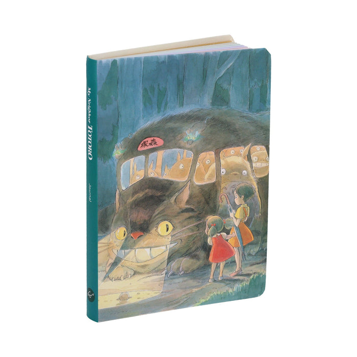 Studio Ghibli My Neighbor Totoro journal featuring a Cat Bus design, Chronicle Books brand, with colorful illustrated cover.