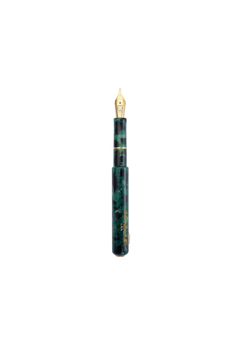 Esterbrook Niblet Evergreen fountain pen ink bottle with green ink inside, designed for use with fountain pens.