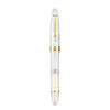 Omas Ogiva Demonstrator fountain pen with transparent body and silver accents, showcasing elegant design and craftsmanship.