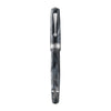 Omas Bologna fountain pen in Grigio Luminoso silver trim with sleek design and fine nib, showcasing elegant craftsmanship.