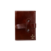 Large refillable leather latch journal and 2025 planner by Il Cartiglio, featuring a brown Italian leather cover and spacious pages.