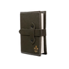 Large Italian leather refillable latch journal or 2025 planner by Il Cartiglio featuring dark green cover and daily planning pages.