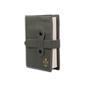 Large Italian leather refillable latch journal or 2025 planner by Il Cartiglio with grey cover and secure latch closure.