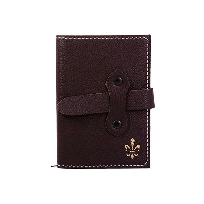 Large purple Italian leather refillable latch journal or 2025 daily planner by Il Cartiglio with a classic leather cover.