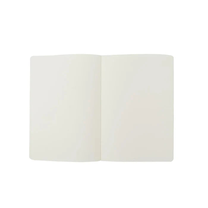 Karatis Egyptian Indigo notebook with Tomoe River paper, showing a close-up of the textured cover and binding details.