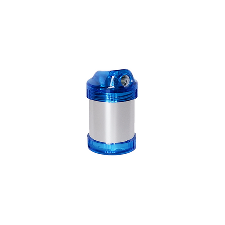 KUM 451s Ice shiny drum pencil sharpener with a sleek silver design and easy-turn handle for precise sharpening.