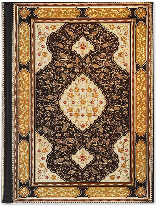 Open Rubaiyat journal by Peter Pauper Press with decorative cover and lined pages for personal writing and poetry.