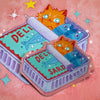 Matte sticker featuring a playful cat inside a sardine can design by BBall Y'all, perfect for decorating laptops or notebooks.