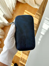 Eng Leather Co. blue galaxy leather pen case with three slots, designed for holding pens and writing instruments.
