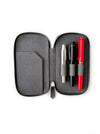 Eng Leather Co. 3-slot leather pen case in mineral grey with a sleek, compact design for organizing pens and writing instruments.