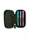 Eng Leather Co. 3-slot leather pen case in natural olive leather, designed to hold multiple pens in a sleek, compact case.