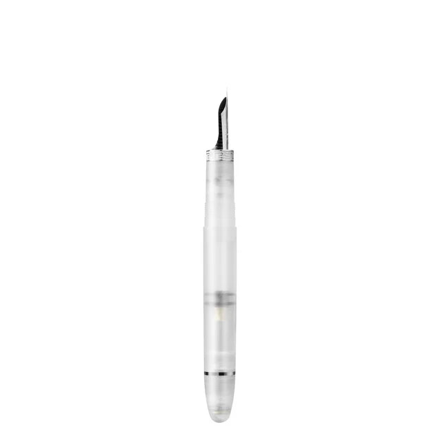 Omas Ogiva Demonstrator fountain pen with transparent body and gold accents, featuring a smooth nib and elegant design.