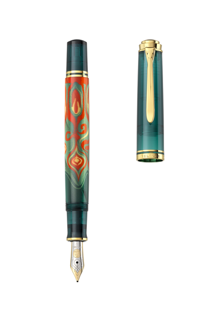 Pelikan Souverän M600 fountain pen from Rudi Rother Art Collection with a sleek design and gold accents.