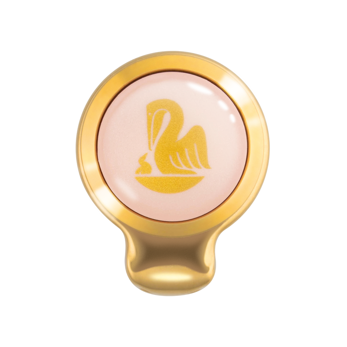 Pelikan M200 Cherry Blossom fountain pen with pink and white marbled resin body and gold accents.