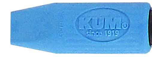 Blue KUM pencil eraser Minicap eraser with compact design for precise erasing on paper.