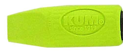 Green KUM Pencil Eraser Minicap showing a compact, cylindrical eraser with a protective cap for precise erasing.