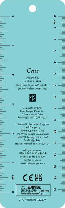 Beaded cat-shaped bookmark by Peter Pauper Press with colorful beads and detailed feline design for book lovers.