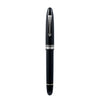 Omas Ogiva Nera fountain pen with black resin body and gold clip, showcasing its elegant cap and sleek design.