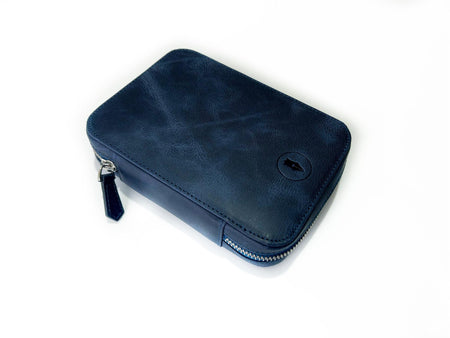 Eng Leather Co. 4-slot leather A6 pen case in Night Sky, showcasing durable leather with four pen compartments.