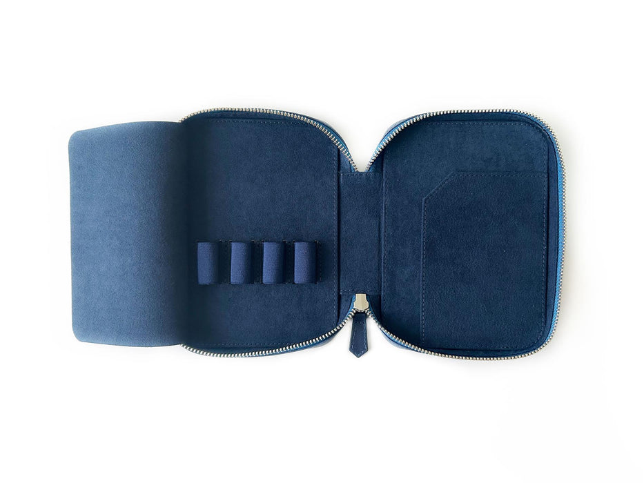 Eng Leather Co. 4-slot leather A6 pen case in Night Sky color with sleek design and accessible pen slots.