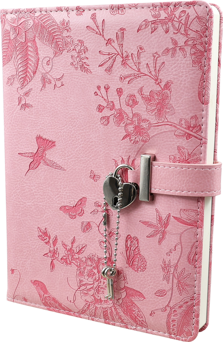 Artisan hummingbird locking journal by Peter Pauper Press with floral cover design and metal lock closure.