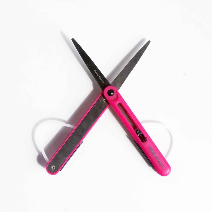 Pink KUM Pocket Scissors with compact design and sharp blades, ideal for precise cutting and on-the-go use.