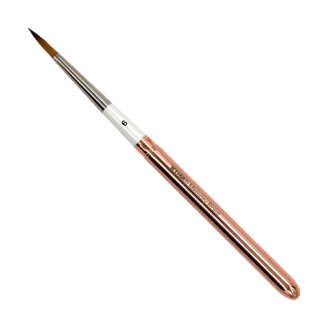 KUM Memory Point Travel Brush Round #6 with natural wooden handle and dense bristles, ideal for versatile makeup application.