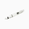 Twsbi Diamond 580 ALR Silver fountain pen with a sleek silver body and classic design, displayed from the front angle.