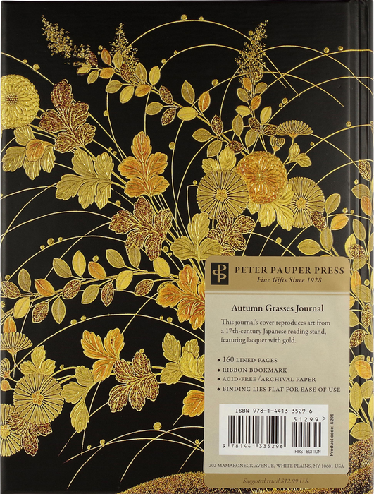 Autumn Grasses Journal by Peter Pauper Press featuring a botanical cover design with autumnal grasses and warm tones.